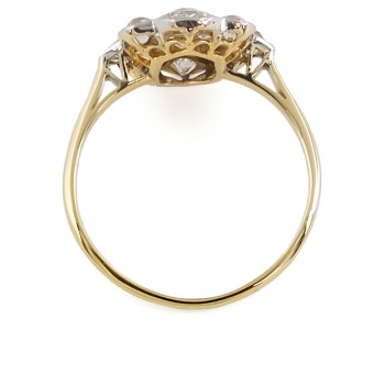 18ct gold & Platinum diamond 1.20cts Cluster Ring size R